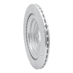 Mercedes-Benz GL450 Brake Rotor (1) - Rear Left - R1 Concepts - Drilled & Slotted - Silver - `13-`19